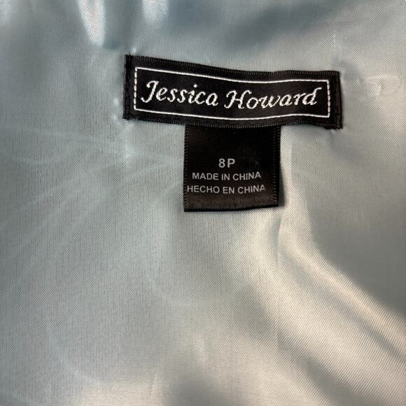 Jessica Howard Teal and Brown Dress with Jacket Size 8P - Picture 6 of 8